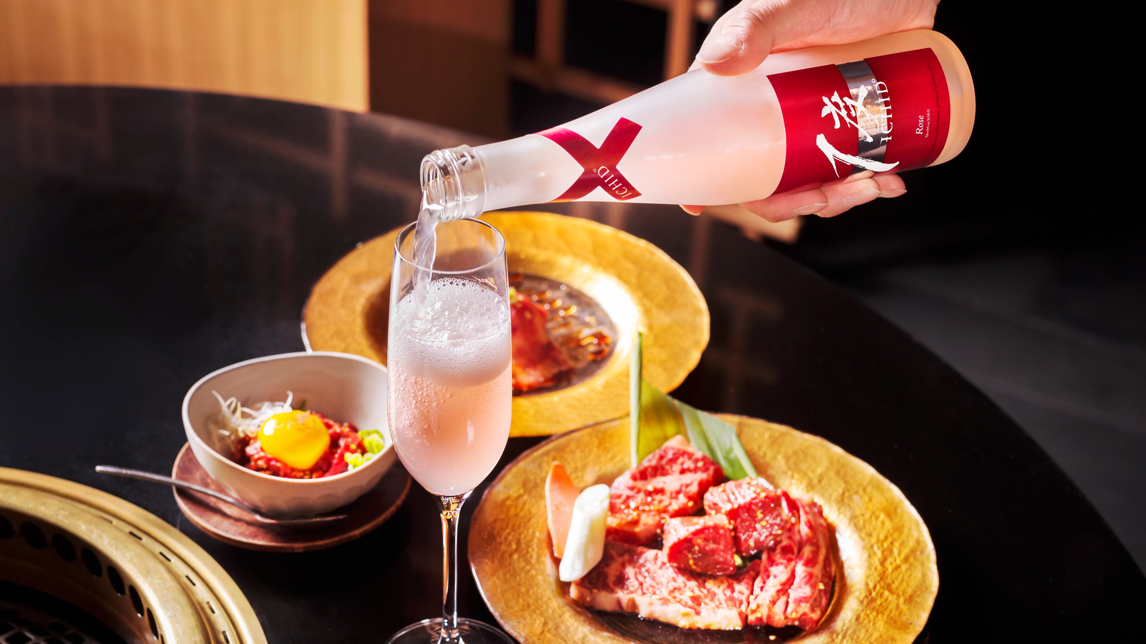 ICHIDO sparkling rose with food